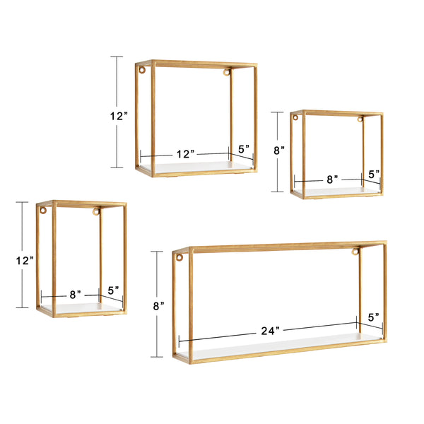 Kate & Laurel Mallory Wood And Metal Wall Shelf Set