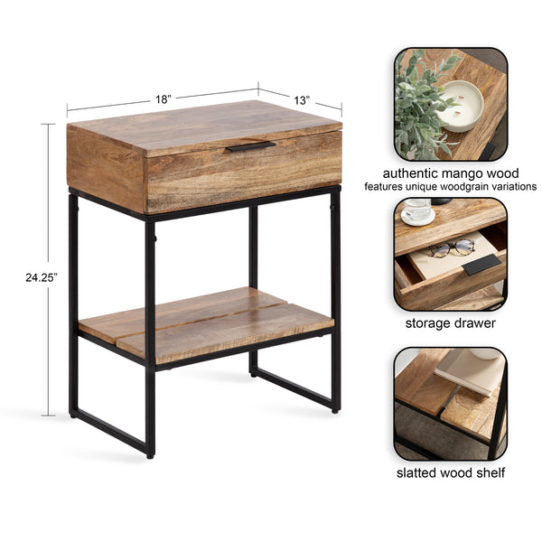 Kate & Laurel Malone Wood And Metal Side Table