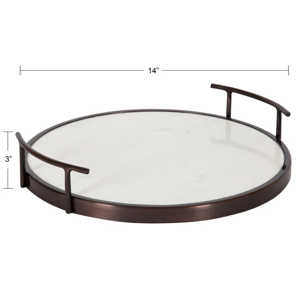 Kate & Laurel Marbury Round Metal Tray