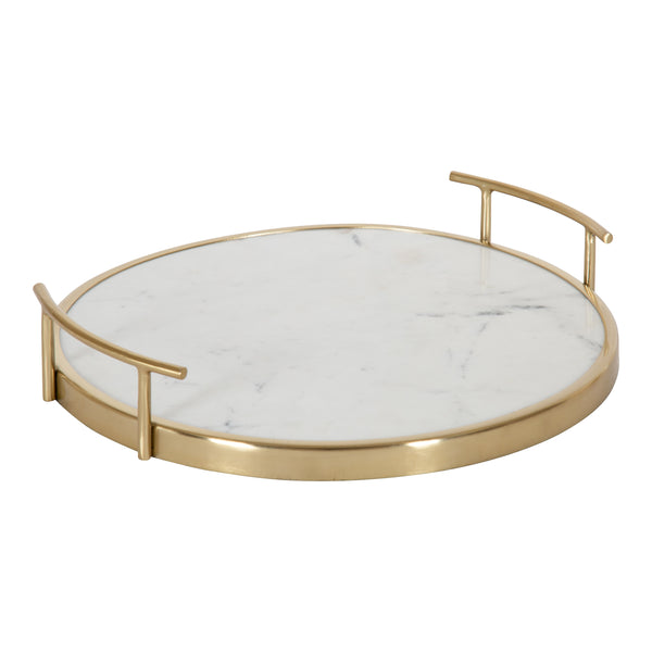 kate & laurel Marbury Round Metal Tray