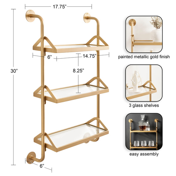 Kate & Laurel Marit Three-Tier Wall Shelf