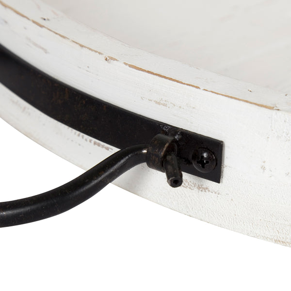 Kate & Laurel Marmora Wood And Metal Round Tray