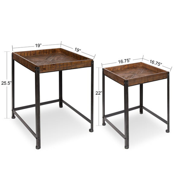 Kate & Laurel Marsh Wood And Metal Accent Table Set