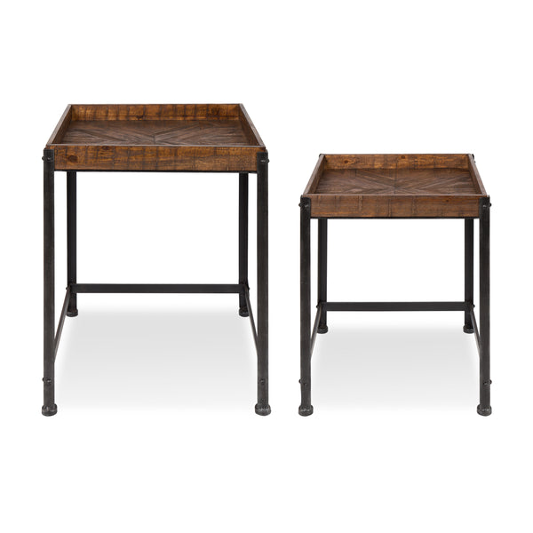 Kate & Laurel Marsh Wood And Metal Accent Table Set