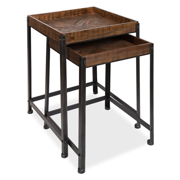 kate & laurel Marsh Wood and Metal Accent Table Set