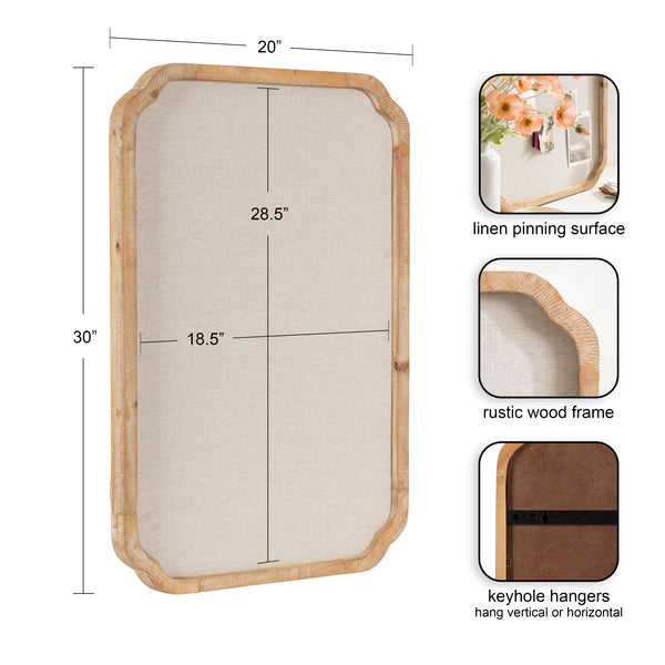 Kate & Laurel Marston Scalloped Fabric Pinboard