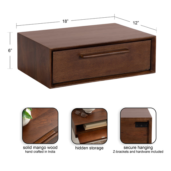 Kate & Laurel McCutcheon Wood Storage Shelf