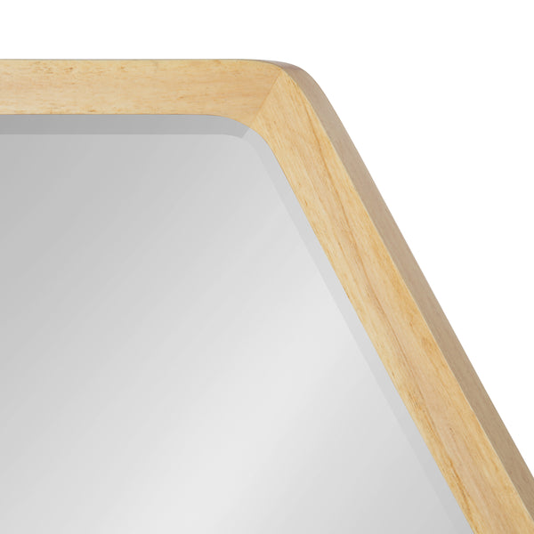 Kate & Laurel McLean Hexagon Wood Framed Wall Mirror