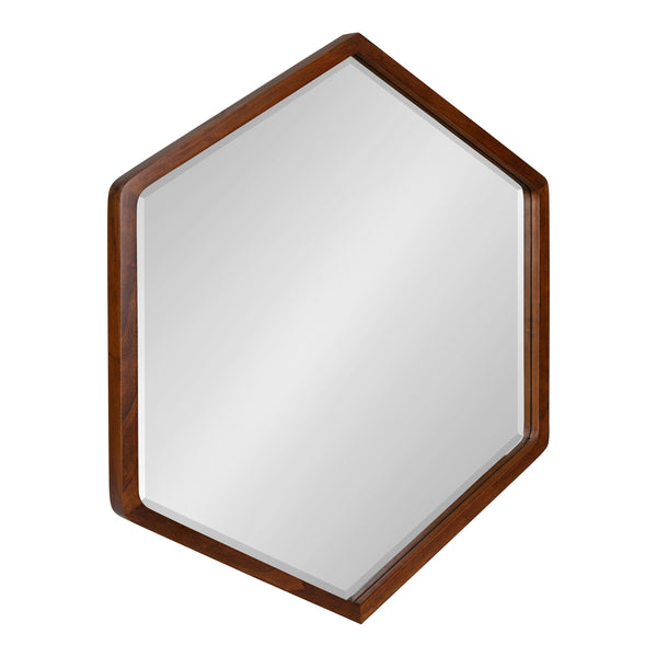 kate & laurel McLean Hexagon Wood Framed Wall Mirror