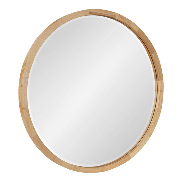 kate & laurel McLean Round Wood Framed Wall Mirror
