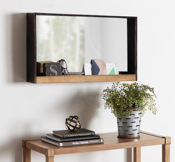 Kate & Laurel Mehta Wood And Metal Shelf Mirror