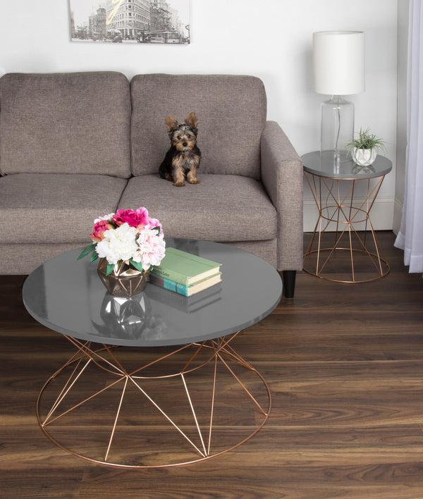 Kate & Laurel Mendel Round Metal Coffee Table