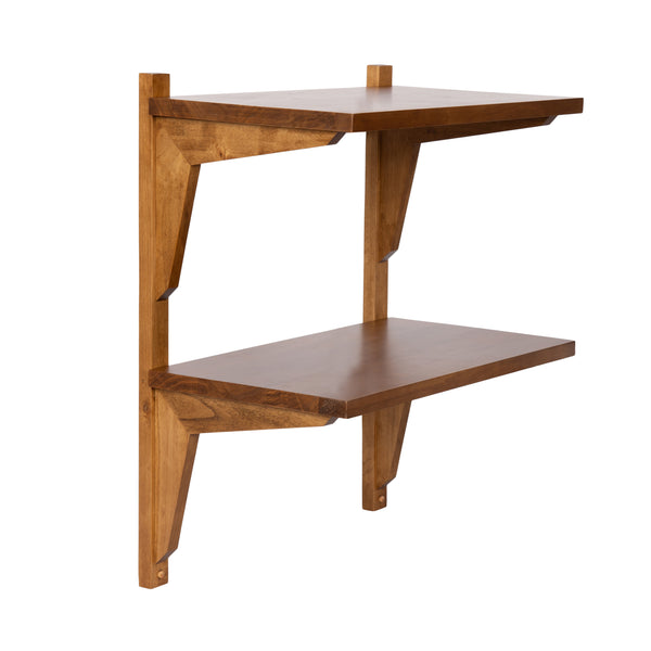 Kate & Laurel Meridien Floating Side Table Wood