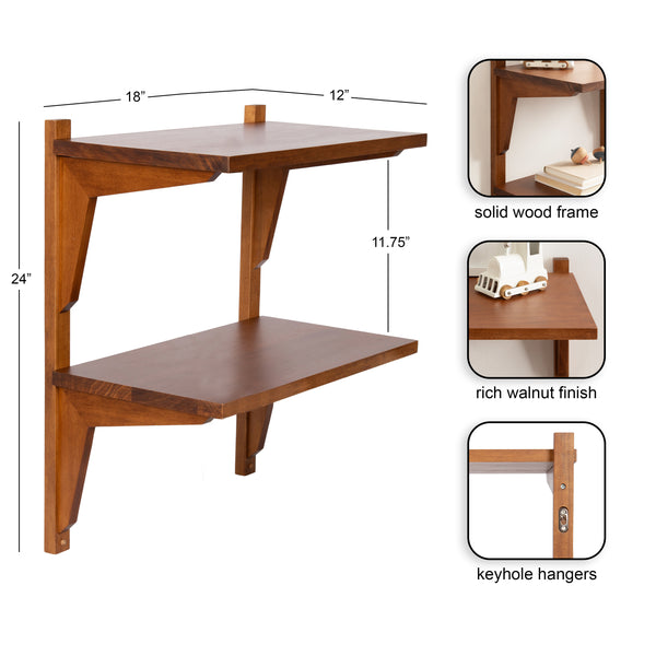 Kate & Laurel Meridien Floating Side Table Wood