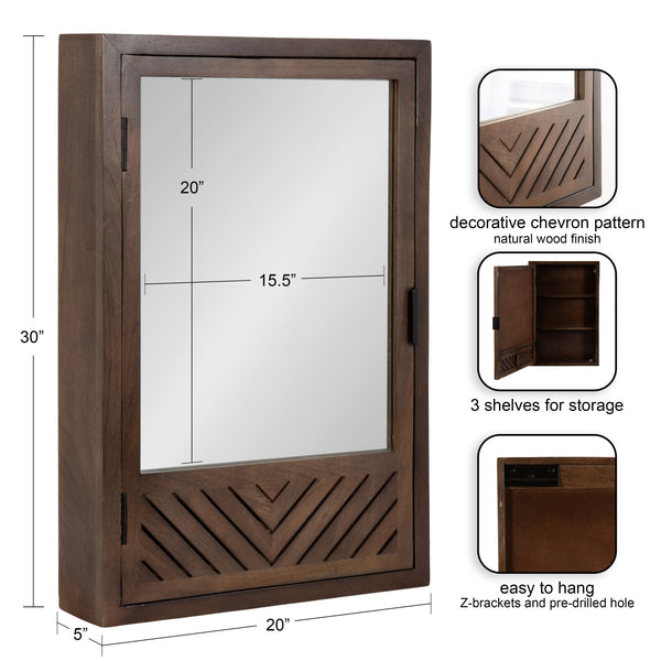Kate & Laurel Mezzeta Bathroom Cabinet With Mirror