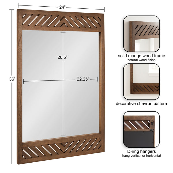 Kate & Laurel Mezzeta Wood Rectangle Wall Mirror