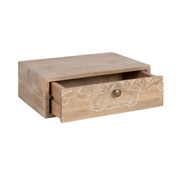 Kate & Laurel Mirza Carved Wood Floating Side Table