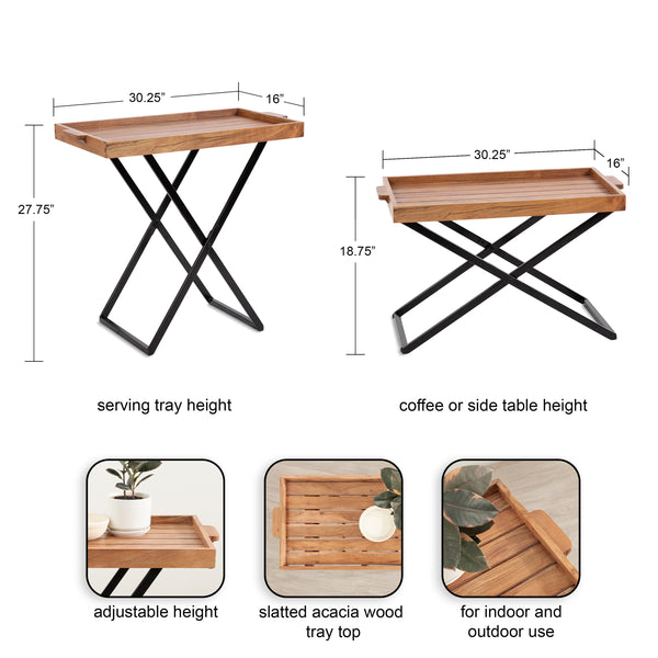 Kate & Laurel Monaco Wood And Metal Tray Table