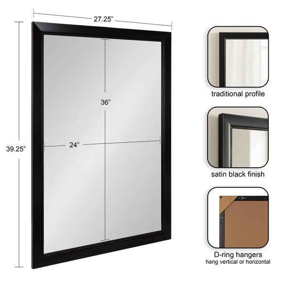 Kate & Laurel Monetta Rectangle Bathrom Wall Mirror