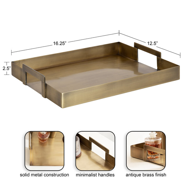 Kate & Laurel Myo Metal Rectangle Tray