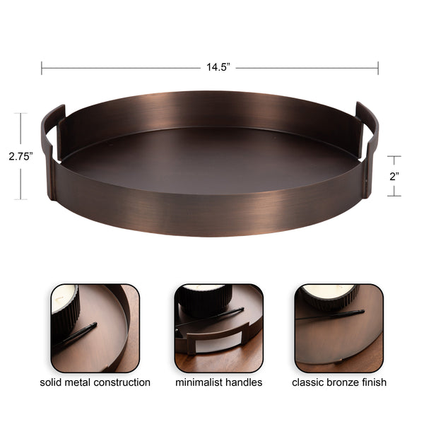 Kate & Laurel Myo Metal Round Tray