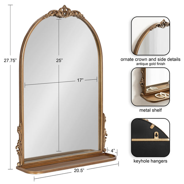 Kate & Laurel Myrcelle Arched Wall Mirror With Shelf