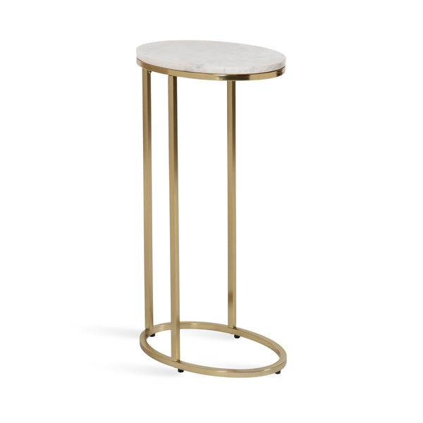 Kate & Laurel Natalli Marble Oval C-Table