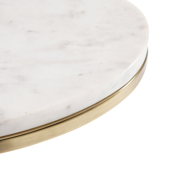 Kate & Laurel Natalli Marble Oval C-Table