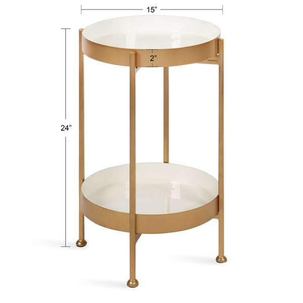 Kate & Laurel Nira Two-Tiered Metal Side Table