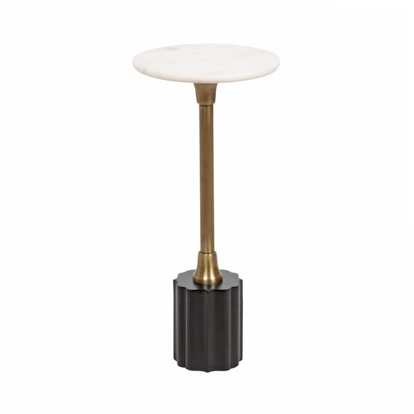 kate & laurel Nisha Round Marble Drink Table