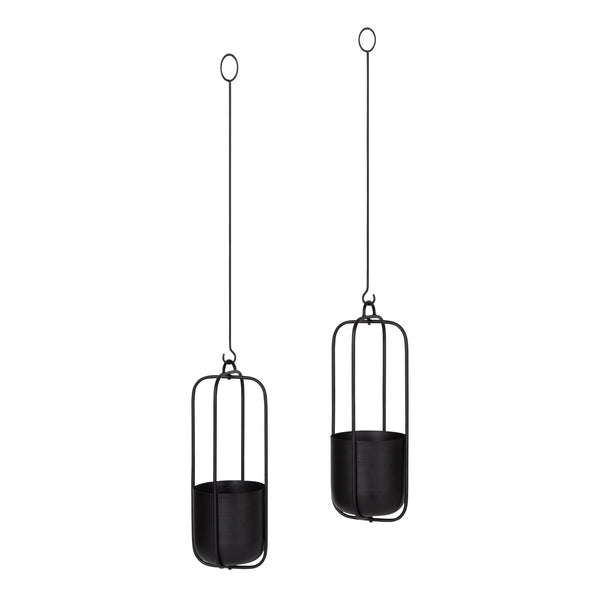 kate & laurel Nobrey Metal Hanging Planter Set