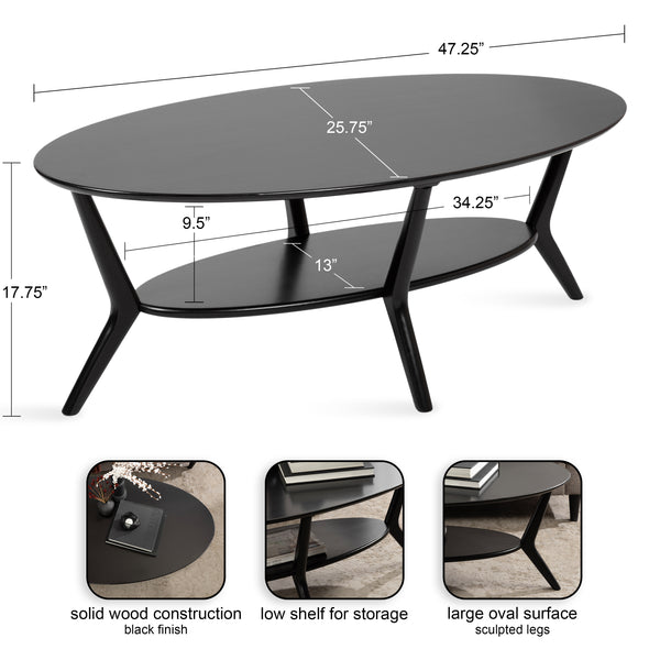 Kate & Laurel Nylah Oval Coffee Table