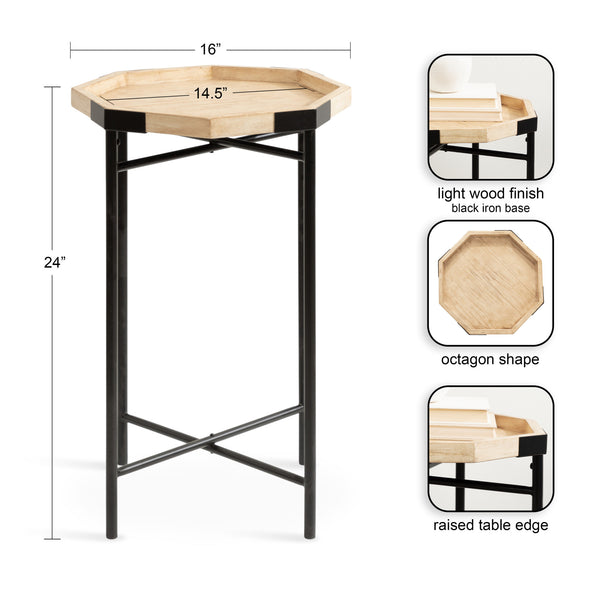 Kate & Laurel Occonor Octagon Side Table Wood