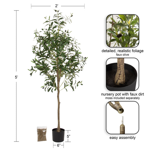 Kate & Laurel Oliveira Faux Olive Tree