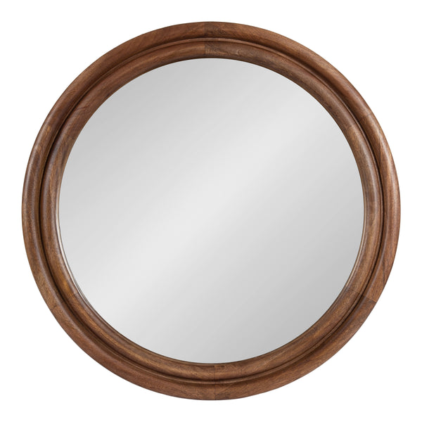 Kate & Laurel Oman Ribbed Round Wood Mirror