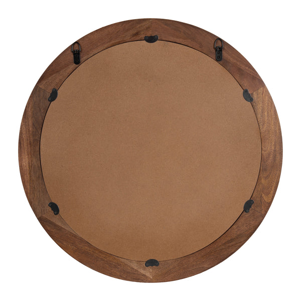 Kate & Laurel Oman Ribbed Round Wood Mirror