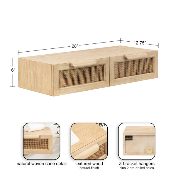 Kate & Laurel Ori Floating Console Rattan