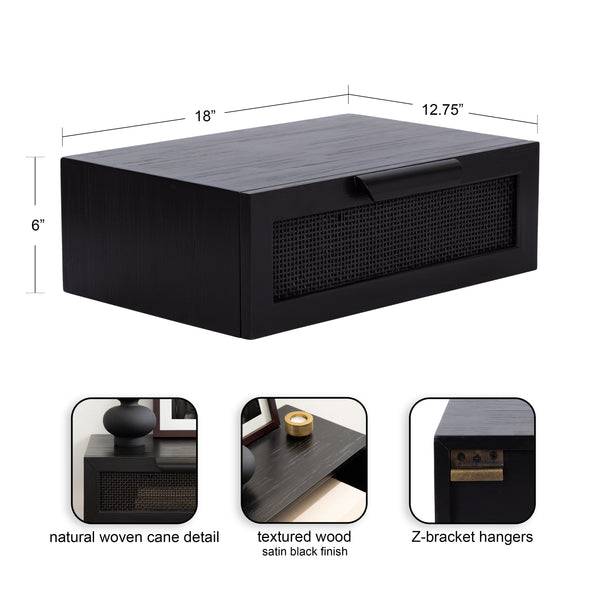 Kate & Laurel Ori Floating Side Table Rattan