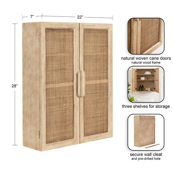 Kate & Laurel Ori Rattan 2-Door Wall Cabinet