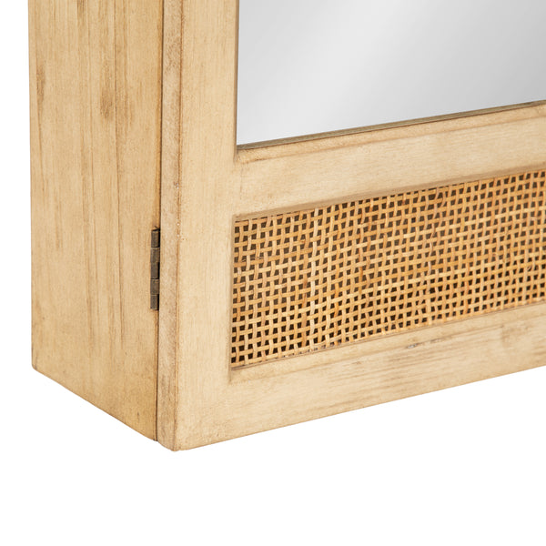 Kate & Laurel Ori Rattan Mirror Vanity Cabinet