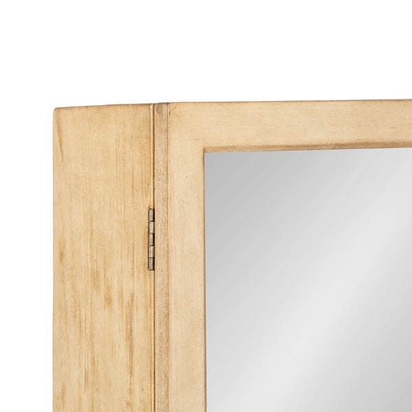 Kate & Laurel Ori Rattan Mirror Vanity Cabinet