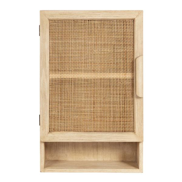 Kate & Laurel Ori Rattan Wall Cabinet With Cubby