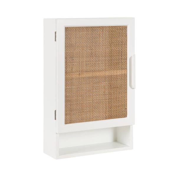 kate & laurel Ori Rattan Wall Cabinet with Cubby