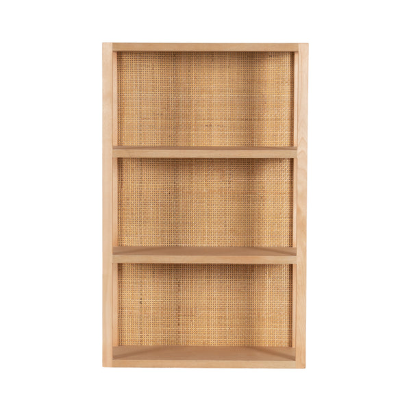 Kate & Laurel Ori Rattan/Wood Wall Shelf