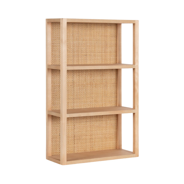 kate & laurel Ori Rattan/Wood Wall Shelf