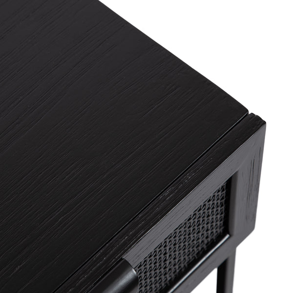 Kate & Laurel Ori Wood And Cane Side Table