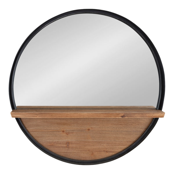 Kate & Laurel Owing Framed Round Mirror With Shelf