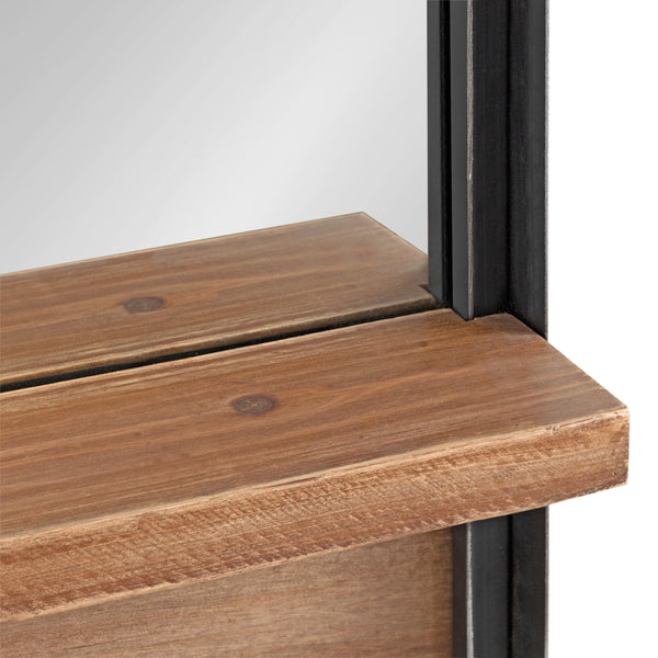 Kate & Laurel Owing Framed Round Mirror With Shelf