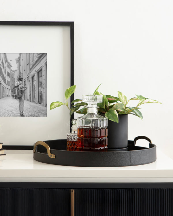 Kate & Laurel Oxbury Round Tray With Handles