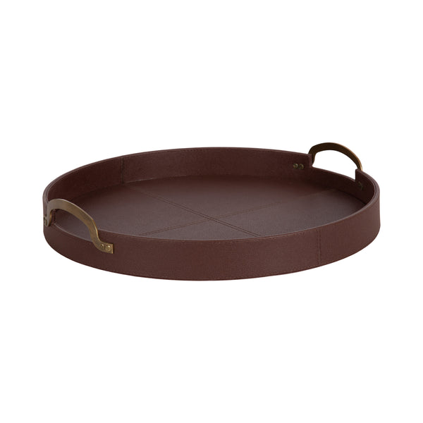 kate & laurel Oxbury Round Tray with Handles